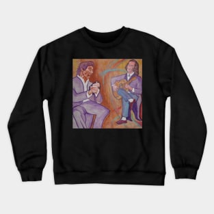 Paco de Lucia and singer Camarón de la Isla, painted by Aguijarro Crewneck Sweatshirt